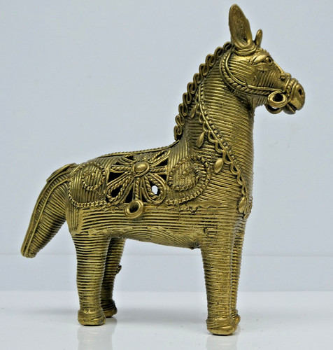 Ethnic brass cast horse - horse, /