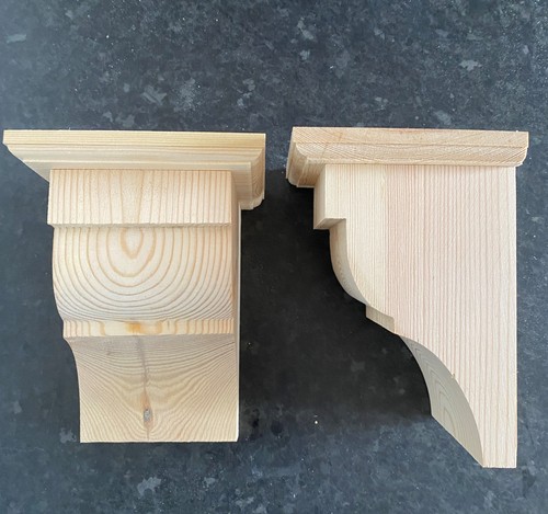 Wooden corbels pair shelf - wooden,