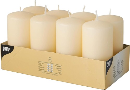 Pack cream pillar candles - pillar,