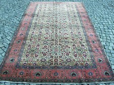 Vintage Worn Oushak Rug Floral Turkish Rug Large Area Rug Wool Oriental Carpet