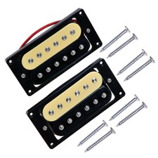 Pair Zebra Faced Humbucker Double Coil Pickups Electric Guitar