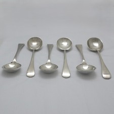 OLD ENGLISH Design Thomas Wilkinson Sons Silver Service Cutlery Six Soup Spoons