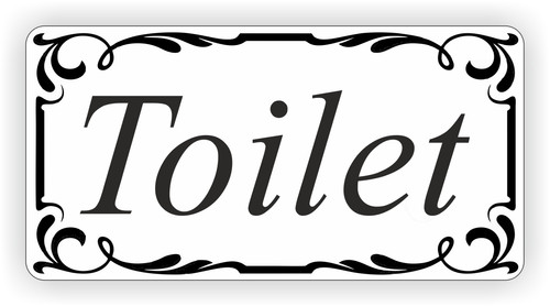 Self adhesive toilet door sign - toilet,
