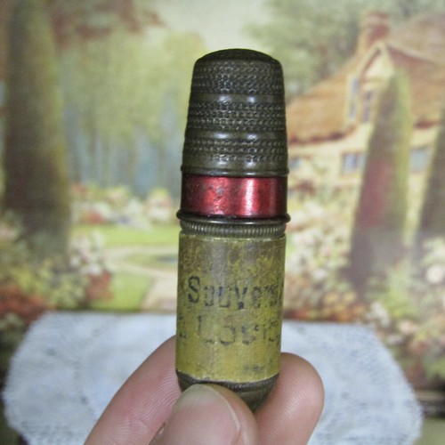 Antique thimble needle case - antique,