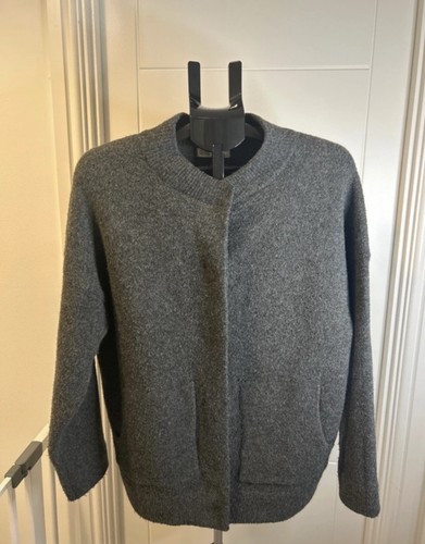 Grey wool bomber jacket - grey,