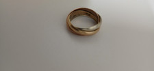 Gold 9ct Wedding Ring Tri Colour Gold Russian Wedding Band Ring Size M 