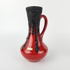 West German Fat Lava vase by Roth Keramik. The vase is numbered: 160-20. Red