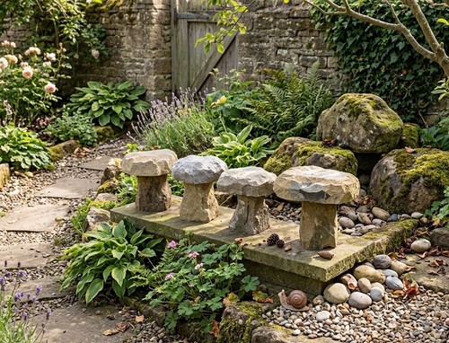 Stone mushrooms hand - stone,