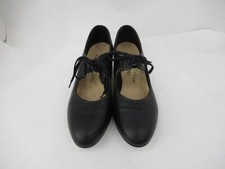 Katz Dance Tap Shoes UK 6 Black Leather Womenswear Tie Block Heel - Preloved