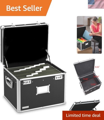 Portable locking file box for - box,