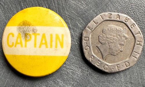 Vintage captain badge button - badge,