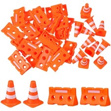  Pcs Mini Traffic Signs Mini Traffic Cones Plastic Mini Traffic Fence Children