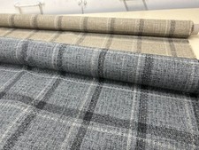GREY BEIGE CHECK FABRIC