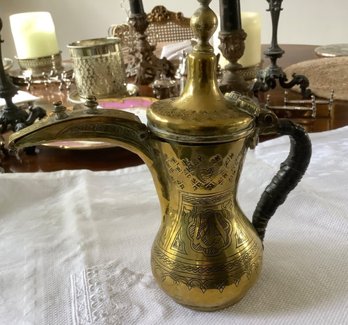 Vintage brass arabic dallah - brass,