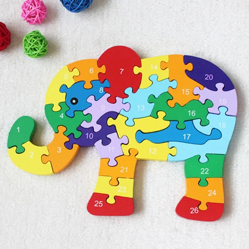 Wooden alphabet numbers jigsaw - wooden, alphabet/numbers