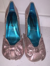 Irregular Choice Women's Metallic Pink Bow Shoes Uk Size 7 EU 40 Glinda Wicked
