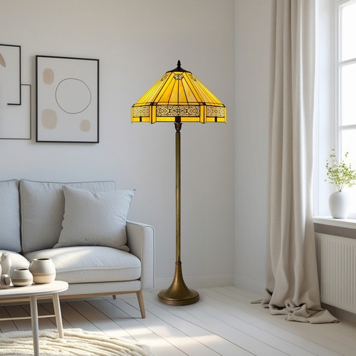 Tiffany floor lamp yellow - lamp,