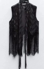 ZARA BLACK SEQUINNED WAISTCOAT
