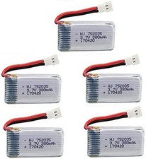 Set of 5 3.7V 380mAh LiPo batteries for Hubsan X4 H107c H107d H107L - Long...