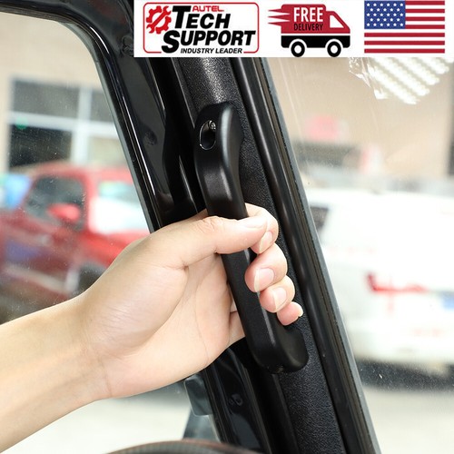 Black alloy front pillar grab - alloy,