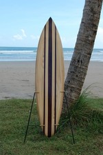 SURFBOARD WOODEN MODEL DECORATIVE 100cm RETRO STRIPE SURFER CAMPERVAN / su100A
