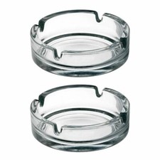 2 ROUND GLASS ASHTRAY