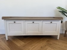 Shoe Bench Cream & Wood with 3