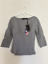 NWT! Pinup Girl Clothing Gray Sabrina Top Size Medium! FREE SHIPPING!