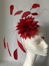 Burgundy Feather Fascinator