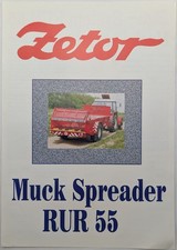 Original Zetor System Muck Spreader RUR 55 1 Sheet Brochure, c 1990's, UK Market
