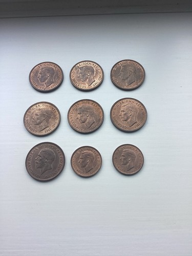 Half pennies and farthings - half,