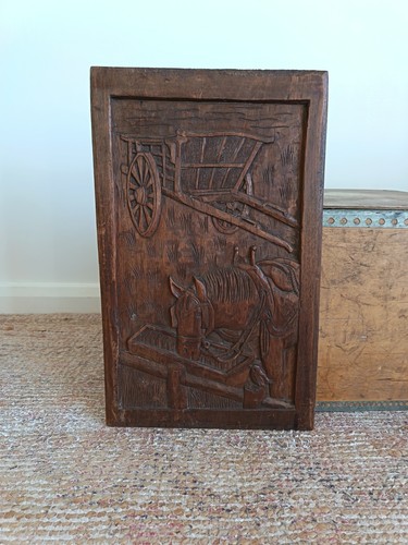 Vintage carved wooden - wooden, horse