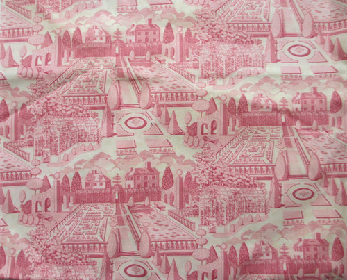 Toile jouy red and - toile, cream