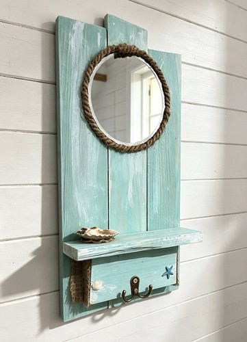 Coastal mirror shelf hook - coastal,