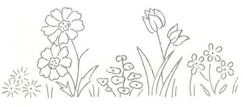 Vintage embroidery transfer - vintage,