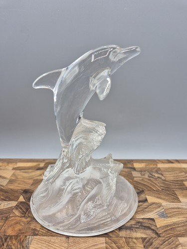 Rcr art glass crystal dolphin - art,
