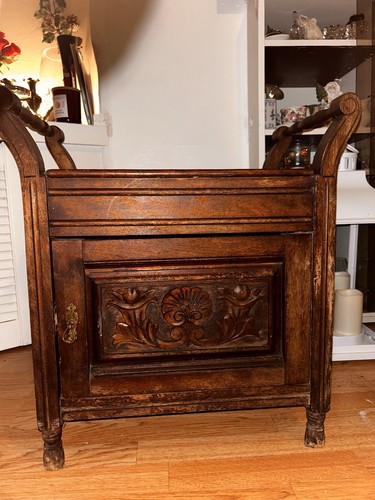 Antique mahogany piano stool - mahogany,
