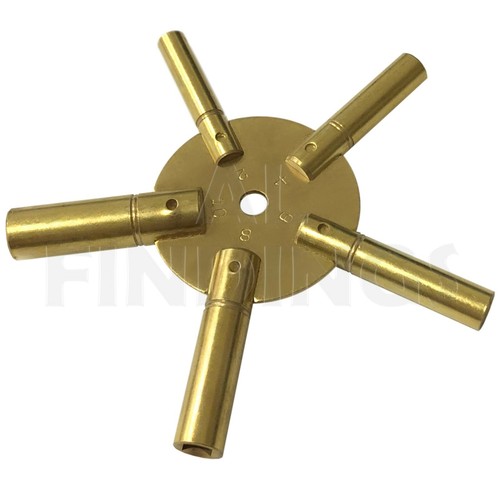 Brass clock spider key winding - brass,