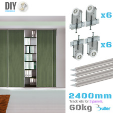 Wardrobe Sliding Track System  With Spring Loaded Wheels Fastor 2400mm (3 Door)