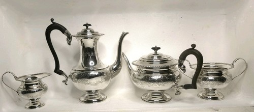 Four piece george silver tea - four-piece,