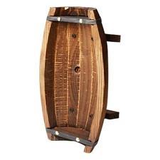  Wood Half Barrel Planters Outdoor Wooden Flower Pot 11.7x6.2 Inch Rustic Plant