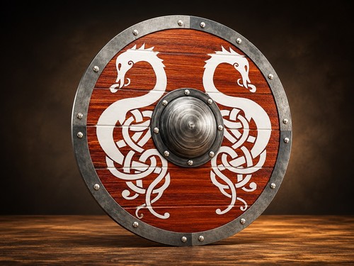 Viking shield wooden - 24”,