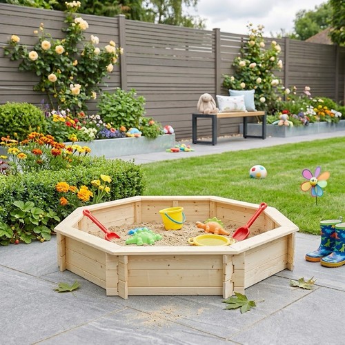 Wooden kids sandpit - wooden,