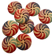 10 round large wooden buttons
