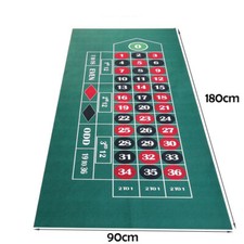 Single-sided European Single Zero Roulette Poker Table Top Felt Cloth Cover Mat