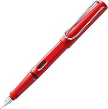 LAMY Safari Fountain Pen Red Ergonomic Grip Polish Steel Nib Various Nib Size