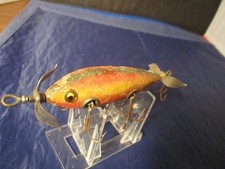ANTIQUE HEDDON 5 HOOK FISHING LURE W GLASS EYES HPGM
