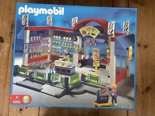 Playmobil Supermarket Checkout Deli Counter with Customers and Trolleys