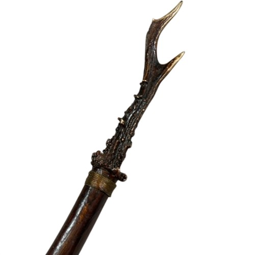 Vintage deer antler thumbstick - deer,