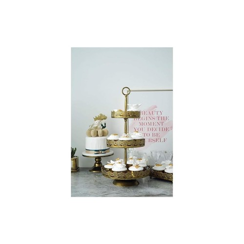Gold cupcake cake stand - cupcake,